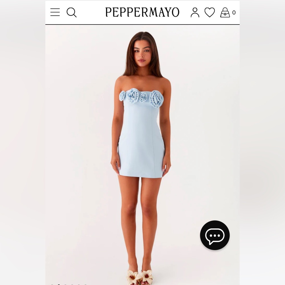 Peppermayo Exclusive Patsie Strapless Mini Dress Blue size US 2 NWT